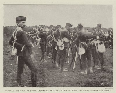 Typer av Gallant North Lancaster Regiment, som stormet Kopje utenfor Kimberley av English Photographer