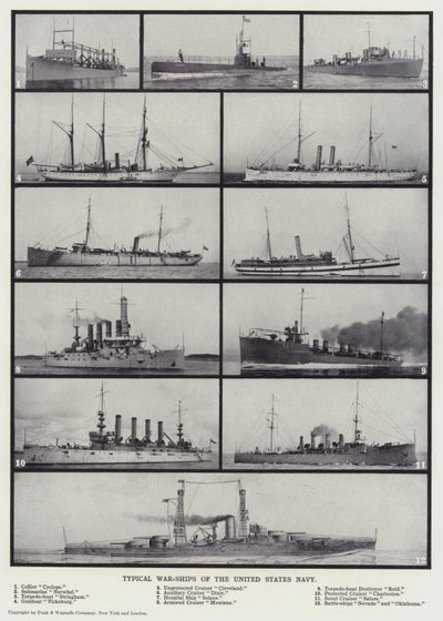 Typiske krigsskip fra den amerikanske marinen (s/h-bilde) av English Photographer