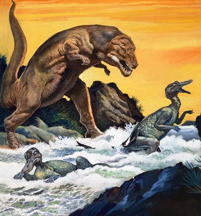 Tyrannosaurus Rex, fra «På jakt etter dinosaurer» av English Photographer