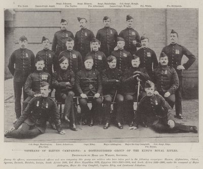 Veteraner fra Eleven Campaigns, en fremtredende gruppe av Kings Royal Rifles av English Photographer