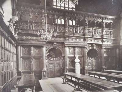 Utsikt over interiøret i Middle Temple Hall, London, 1885 av English Photographer