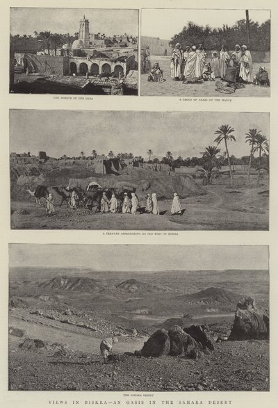 Utsikt i Biskra, en oase i Sahara-ørkenen av English Photographer