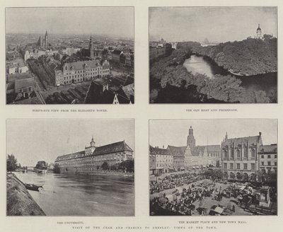 Besøk av tsaren og tsarinaen til Breslau, utsikt over byen av English Photographer