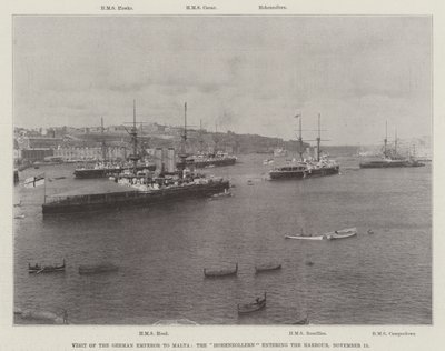 Besøk av den tyske keiseren til Malta, Hohenzollern kommer inn i havnen, 15. november 1898 av English Photographer