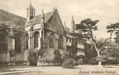 Wadham College, Oxford, Oxfordshire (s/hvitt-bilde) av English Photographer