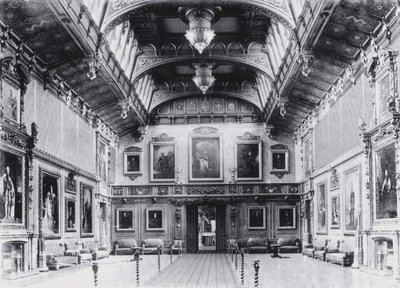Waterloo Chamber, Windsor Castle (s/hvitt bilde) av English Photographer