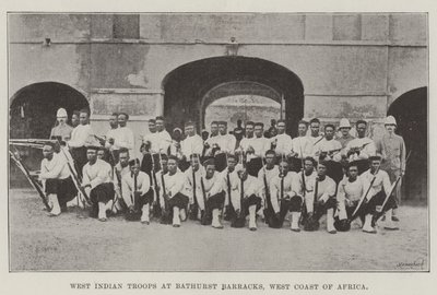 Vestindiske tropper ved Bathurst Barracks, Afrikas vestkyst av English Photographer