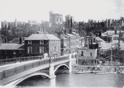 Windsor Castle fra Bridge (s/hvitt bilde) av English Photographer
