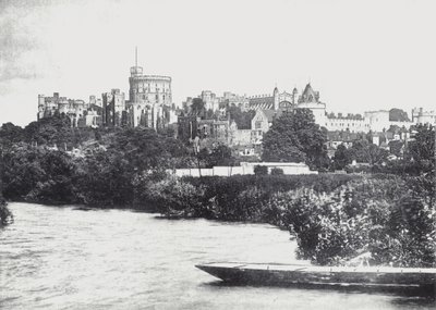 Windsor Castle fra Thames (s/hvitt bilde) av English Photographer
