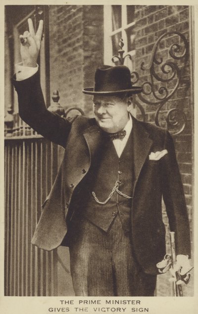 Winston Churchill (s/hvitt bilde) av English Photographer