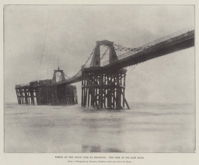 Vraket av Chain Pier i Brighton, Pier in its Last Days av English Photographer