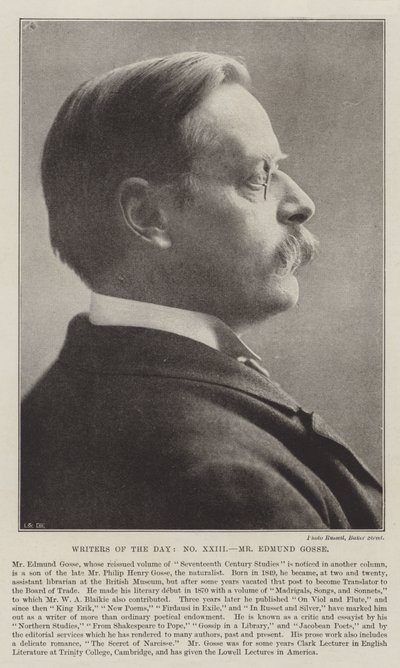 Dagens forfattere, Edmund Gosse av English Photographer