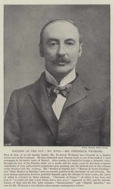 Dagens forfattere, Frederick Wedmore av English Photographer