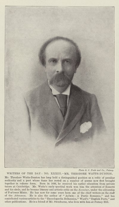 Dagens forfattere, Theodore Watts-Dunton av English Photographer