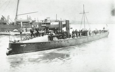 Yarrow and Company Shipbuilding Works, Isle of Dogs, torpedobåt nr. 80, London, 1887 av English Photographer