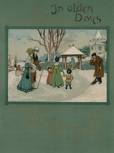 1905 kalender med vers av Alfred Austin (fargelitografi,) av English School