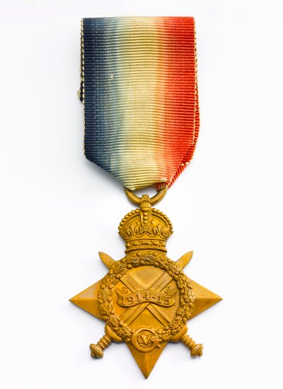 1914-15 Star, ca. 1918 (bronse med silkebånd) av English School