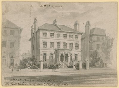 420 Camden Road, Holloway, den siste boligen til Samuel Phelps, skuespilleren (wc på papir) av English School