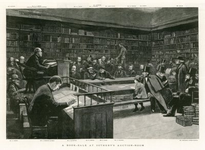 Et boksalg på Sothebys Auction Room av English School