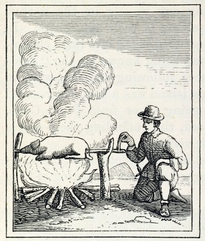 A Boucan, fra "Santo Domingo Past and Present" av Samuel Hazard, pub. 1873 av English School