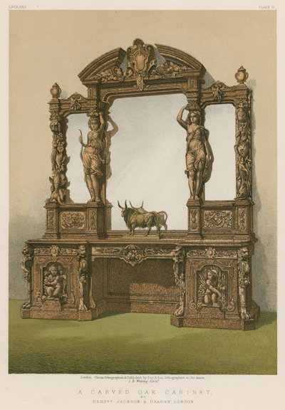 A Carved Oak Cabinet av Mrs Jackson og Graham London av English School