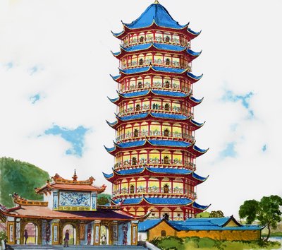 En kinesisk pagode, illustrasjon fra «Skatt» av English School