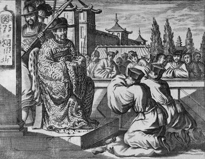 En kinesisk provinsguvernør, illustrasjon fra en beskrivelse av ambassader til Kina, 1690 av English School