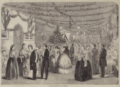 Et juletre på St. Luke#39;s Asylum (gravering) av English School