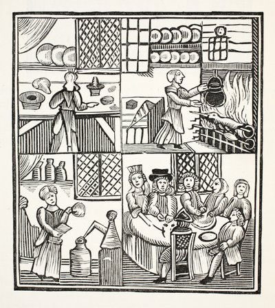 A Collection of Cookery Receipts, illustrasjon fra Chap-books of the Eighteenth Century av John Ashton, pub. 1882 av English School