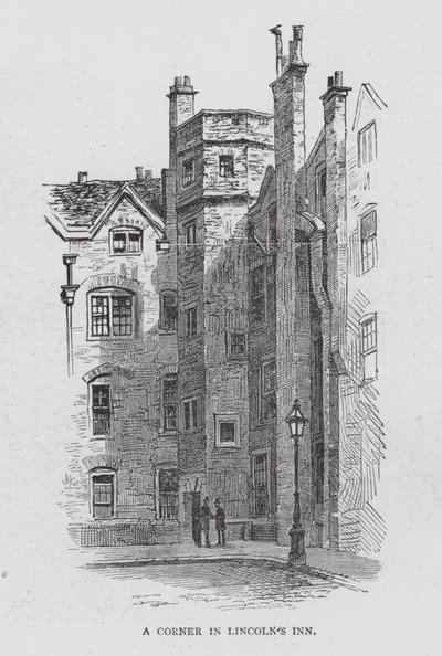 Et hjørne i Lincoln#39;s Inn (lito) av English School