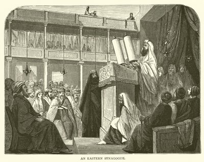 En østlig synagoge (gravering) av English School