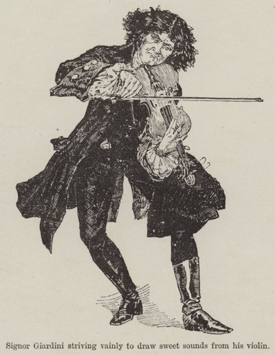 A Fiddle with One Tune, av R E Francillon (gravering) av English School