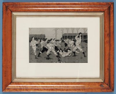 En fotballkamp (bw litografi) av English School