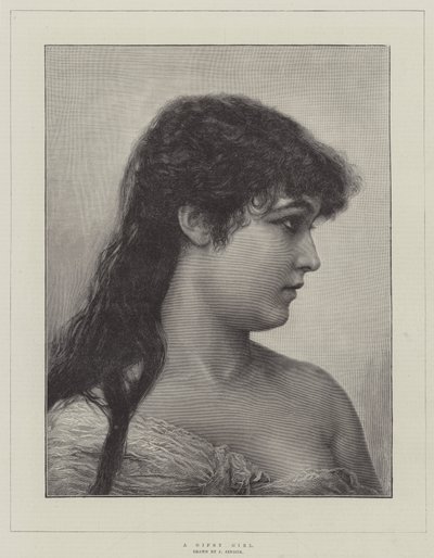 Ein Zigeunermädchen (Gravur) von English School