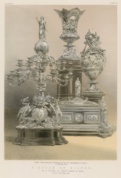 En gruppe sølv av English School