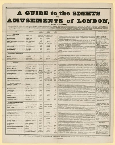 En guide til severdighetene og fornøyelsene i London, for året 1844 av English School