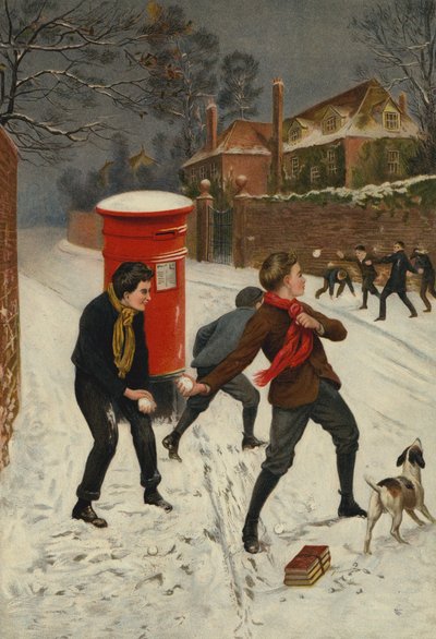 En hardt utkjempet kamp (chromolitho) av English School