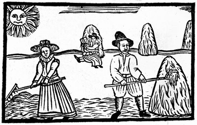 A Harvesting Scene, en illustrasjon fra 
