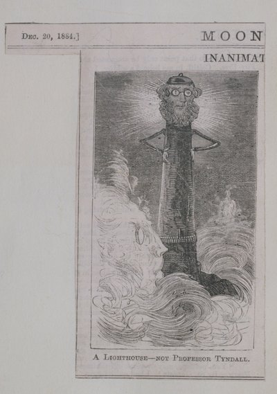Et fyrtårn - ikke professor Tyndall, fra Moonshine, publisert 20. desember 1884 (tregravering) av English School