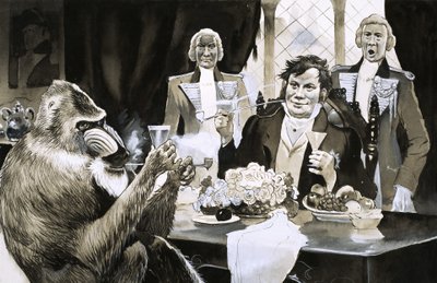 En mandrill-bavian var en gang den kongelige gjesten til George IV av English School