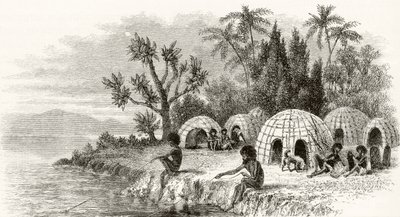A Native Encampment in Queensland, ca. 1880, fra 