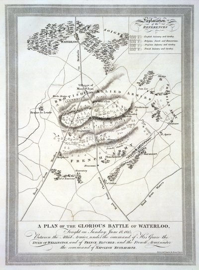 En plan for det strålende slaget ved Waterloo av English School