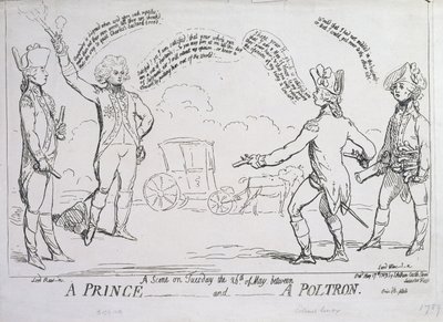 A Prince and a Poltron, utgitt av J. Aitken i 1789 av English School