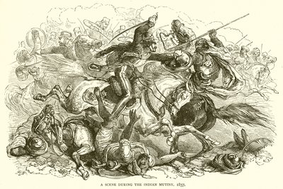 En scene under det indiske mytteriet, 1857 av English School