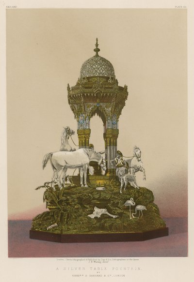 A Silver Table Fountain av Mrs S Garrard og Co, London av English School