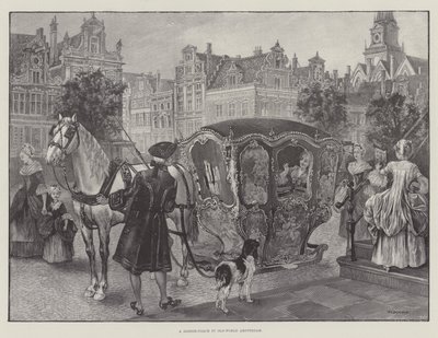 En slede-coach i Old-World Amsterdam (gravering) av English School