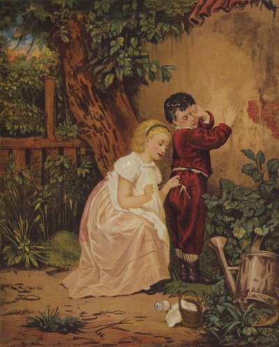 A Stitch in Time (chromolitho) av English School