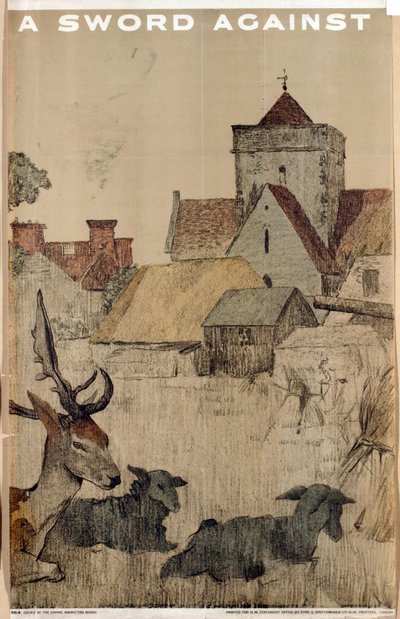 A Sword Against, fra serien 'The Empire Stands for Peace' (farge litho) av English School
