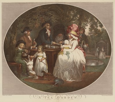 En tehage (kromolitho) av English School