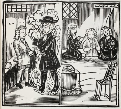 A Terrible and Seasonable Warning to Young Men, illustrasjon fra Chap-books of the Eighteenth Century av John Ashton, pub. 1882 av English School